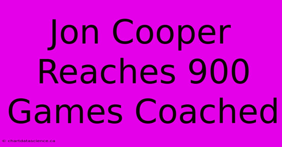 Jon Cooper Reaches 900 Games Coached