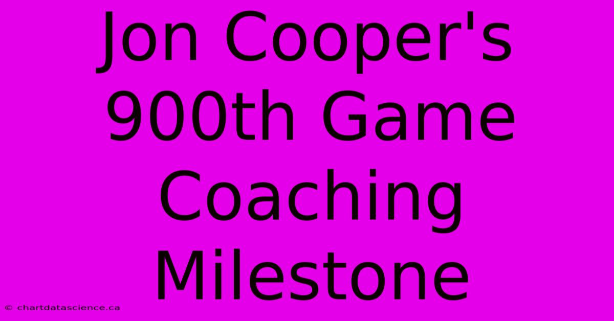 Jon Cooper's 900th Game Coaching Milestone