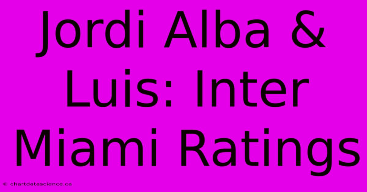 Jordi Alba & Luis: Inter Miami Ratings