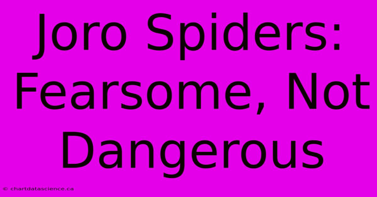 Joro Spiders: Fearsome, Not Dangerous