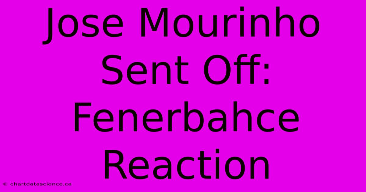 Jose Mourinho Sent Off: Fenerbahce Reaction