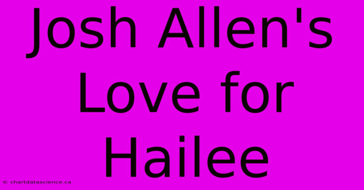 Josh Allen's Love For Hailee