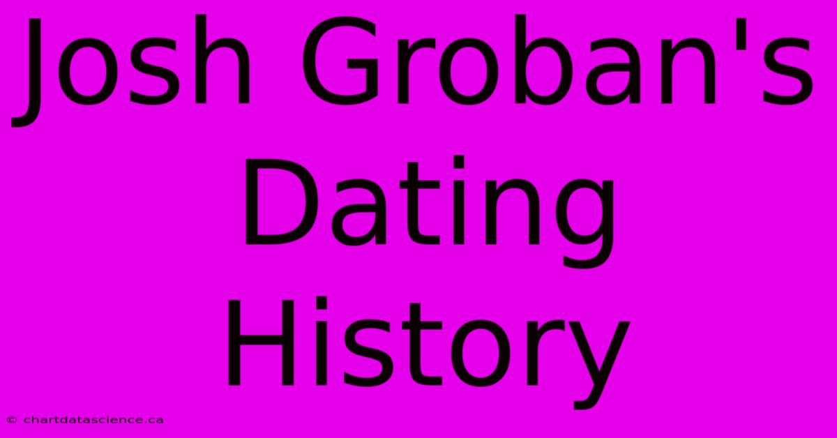 Josh Groban's Dating History