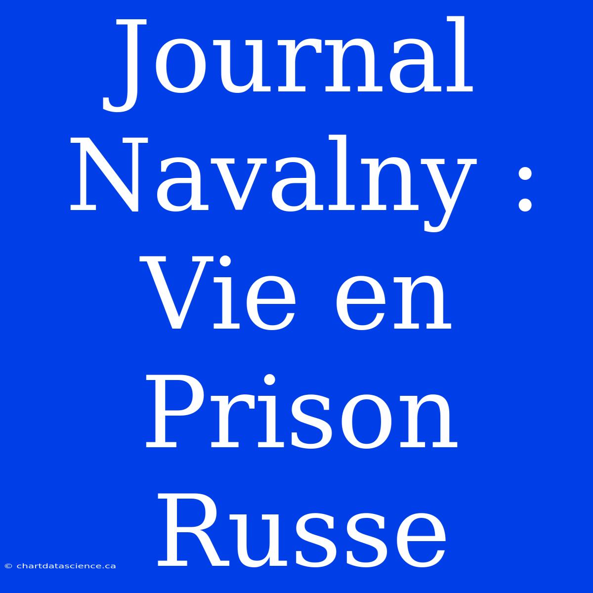 Journal Navalny : Vie En Prison Russe