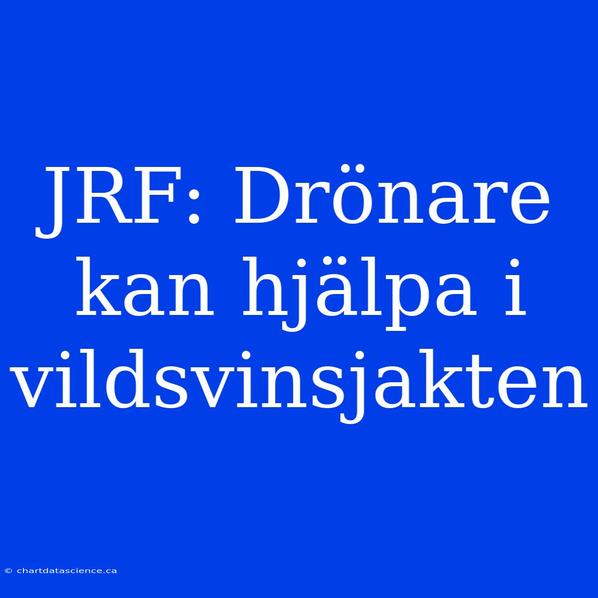 JRF: Drönare Kan Hjälpa I Vildsvinsjakten