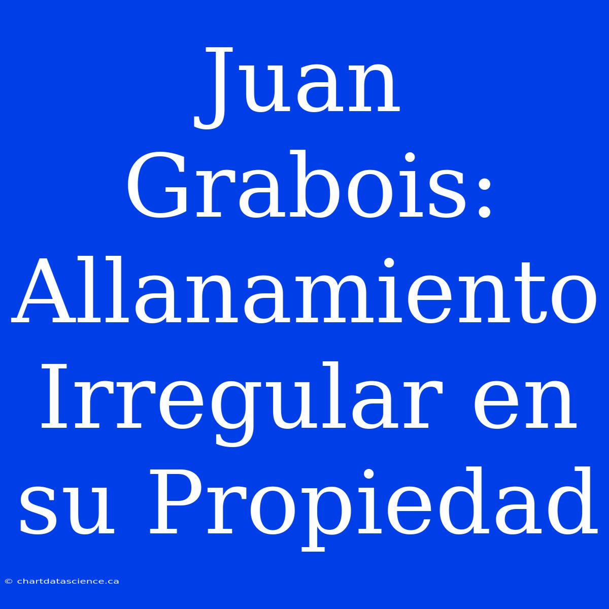 Juan Grabois: Allanamiento Irregular En Su Propiedad