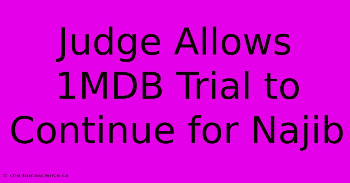 Judge Allows 1MDB Trial To Continue For Najib