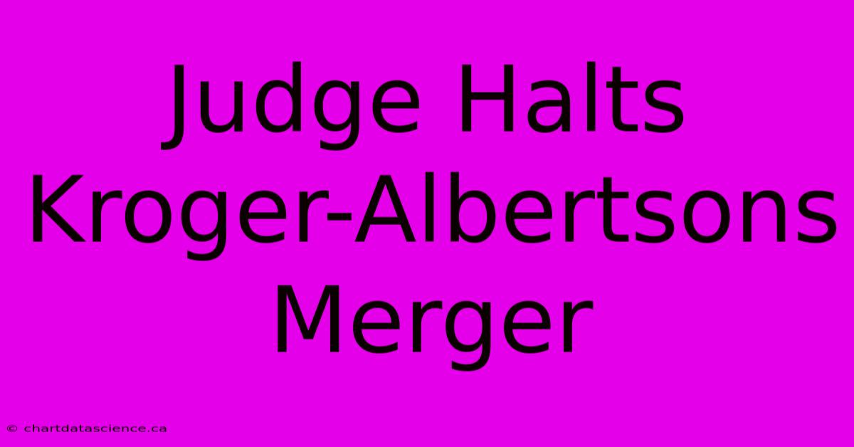 Judge Halts Kroger-Albertsons Merger