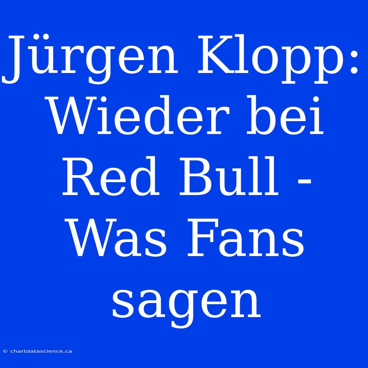 Jürgen Klopp: Wieder Bei Red Bull - Was Fans Sagen