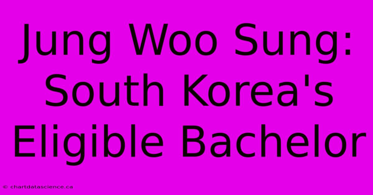 Jung Woo Sung: South Korea's Eligible Bachelor