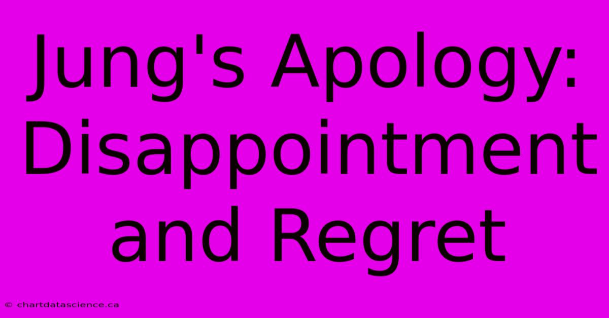 Jung's Apology: Disappointment And Regret