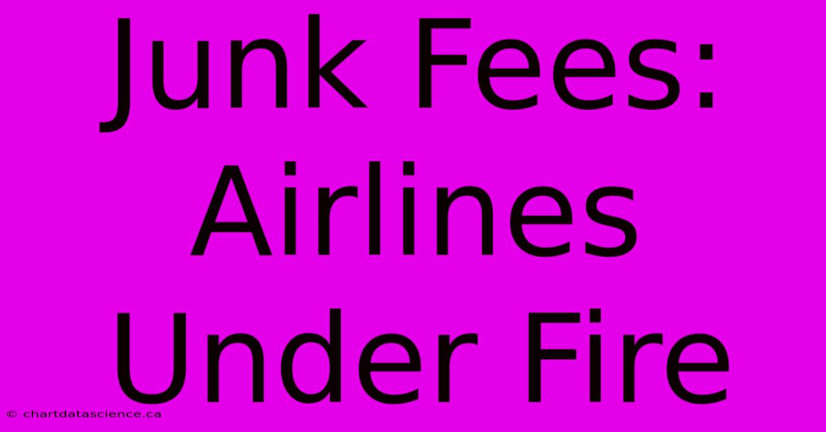 Junk Fees: Airlines Under Fire