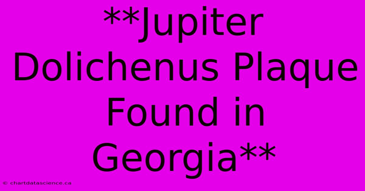 **Jupiter Dolichenus Plaque Found In Georgia**