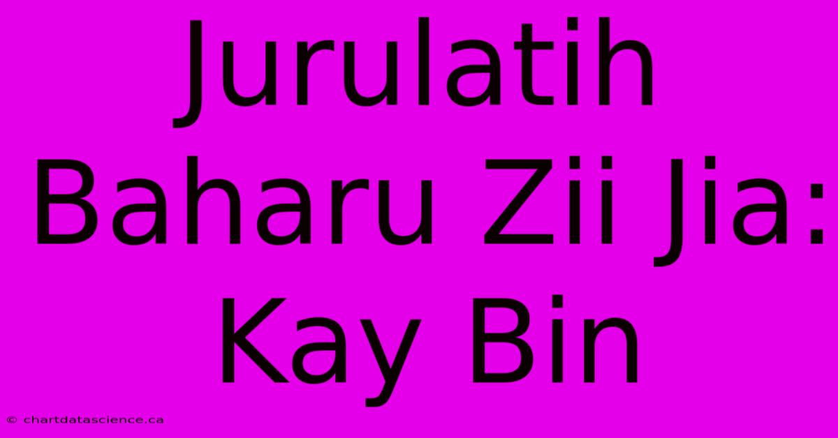 Jurulatih Baharu Zii Jia: Kay Bin