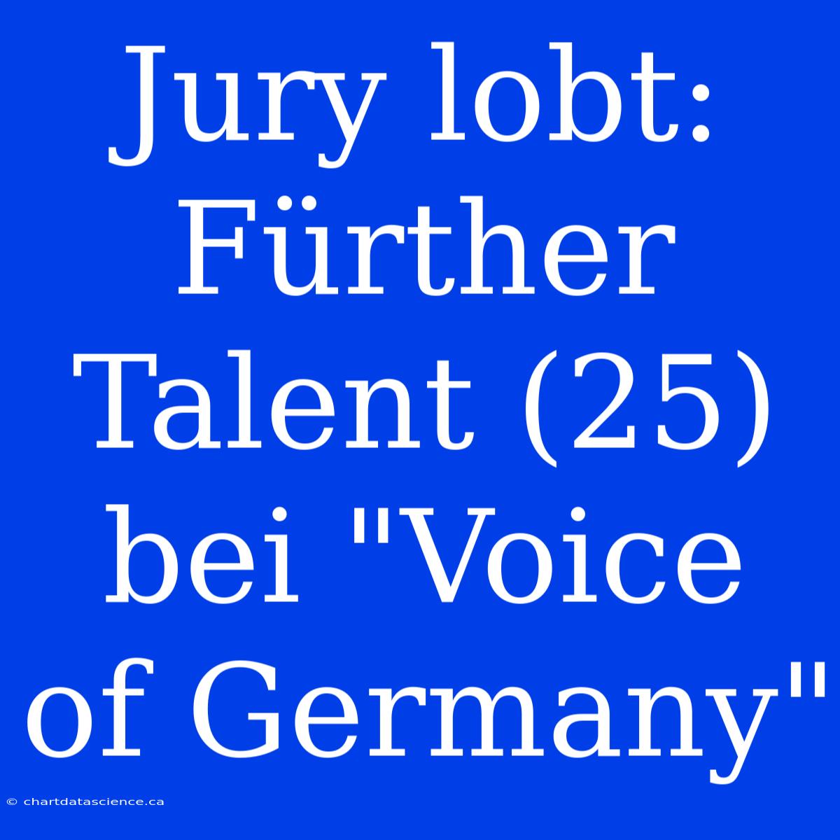 Jury Lobt: Fürther Talent (25) Bei 