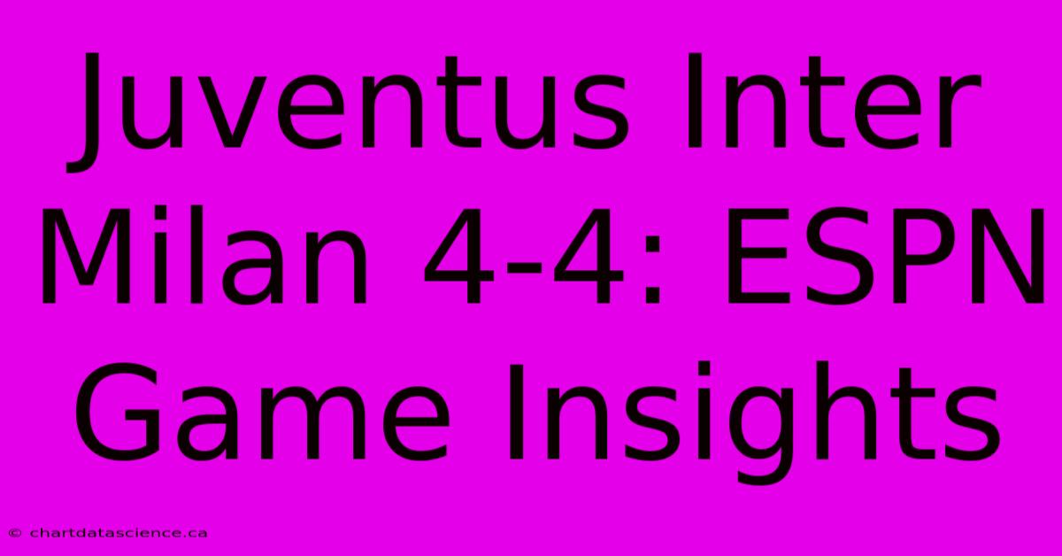 Juventus Inter Milan 4-4: ESPN Game Insights