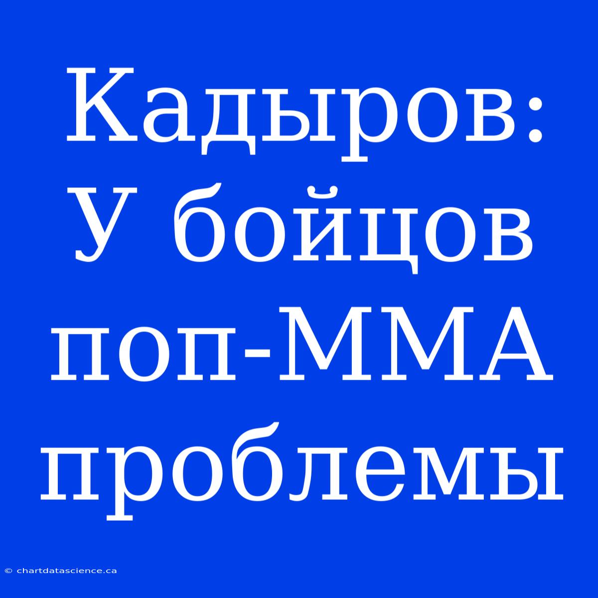 Кадыров: У Бойцов Поп-ММА Проблемы