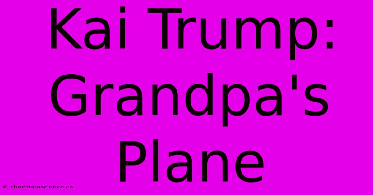 Kai Trump: Grandpa's Plane