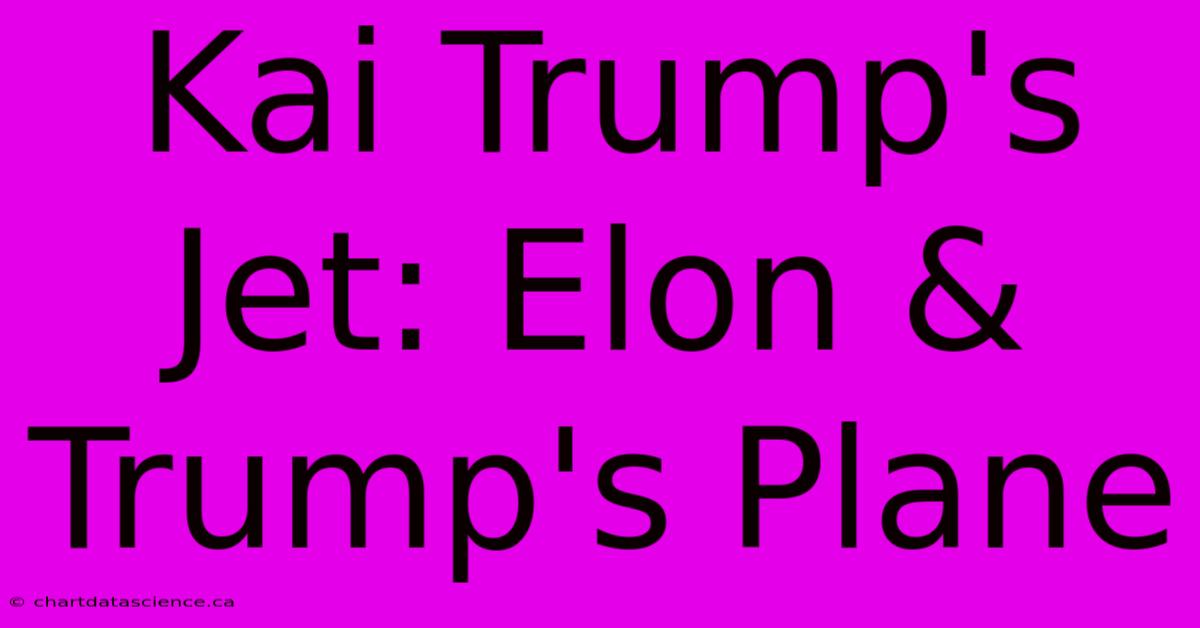 Kai Trump's Jet: Elon & Trump's Plane