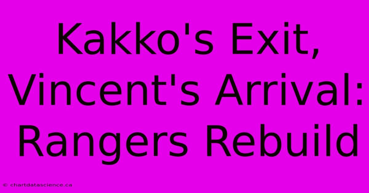 Kakko's Exit, Vincent's Arrival: Rangers Rebuild