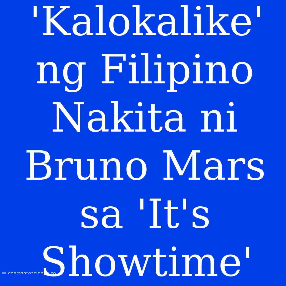 'Kalokalike' Ng Filipino Nakita Ni Bruno Mars Sa 'It's Showtime'