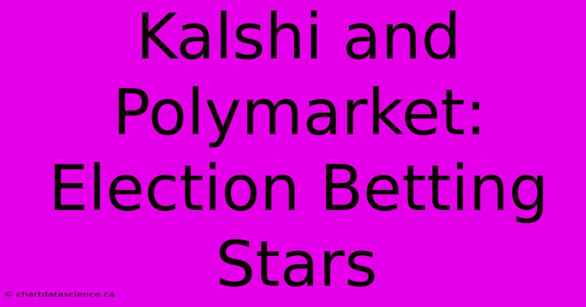 Kalshi And Polymarket: Election Betting Stars