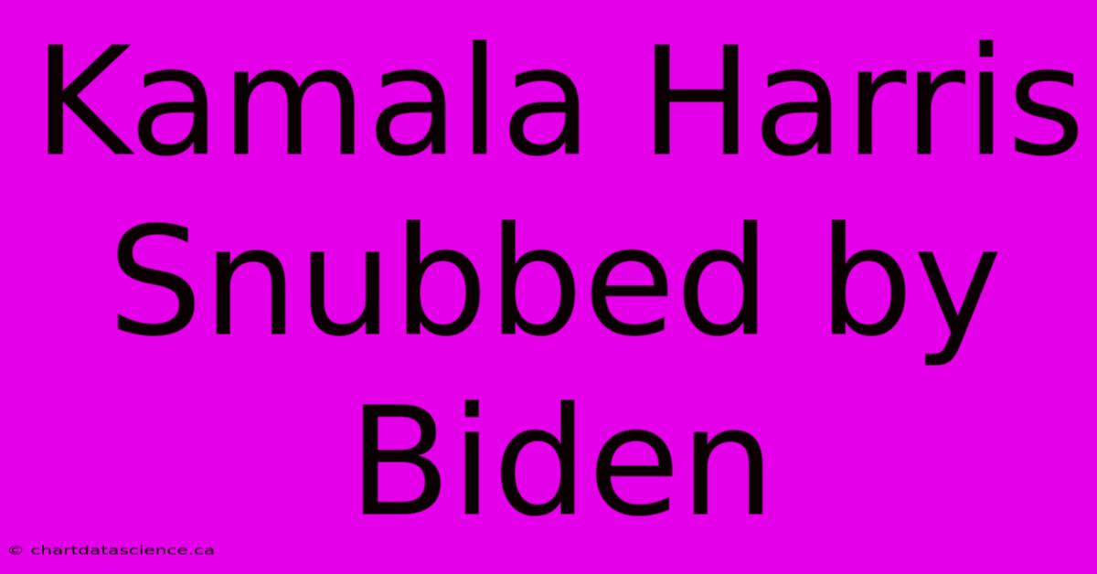 Kamala Harris Snubbed By Biden