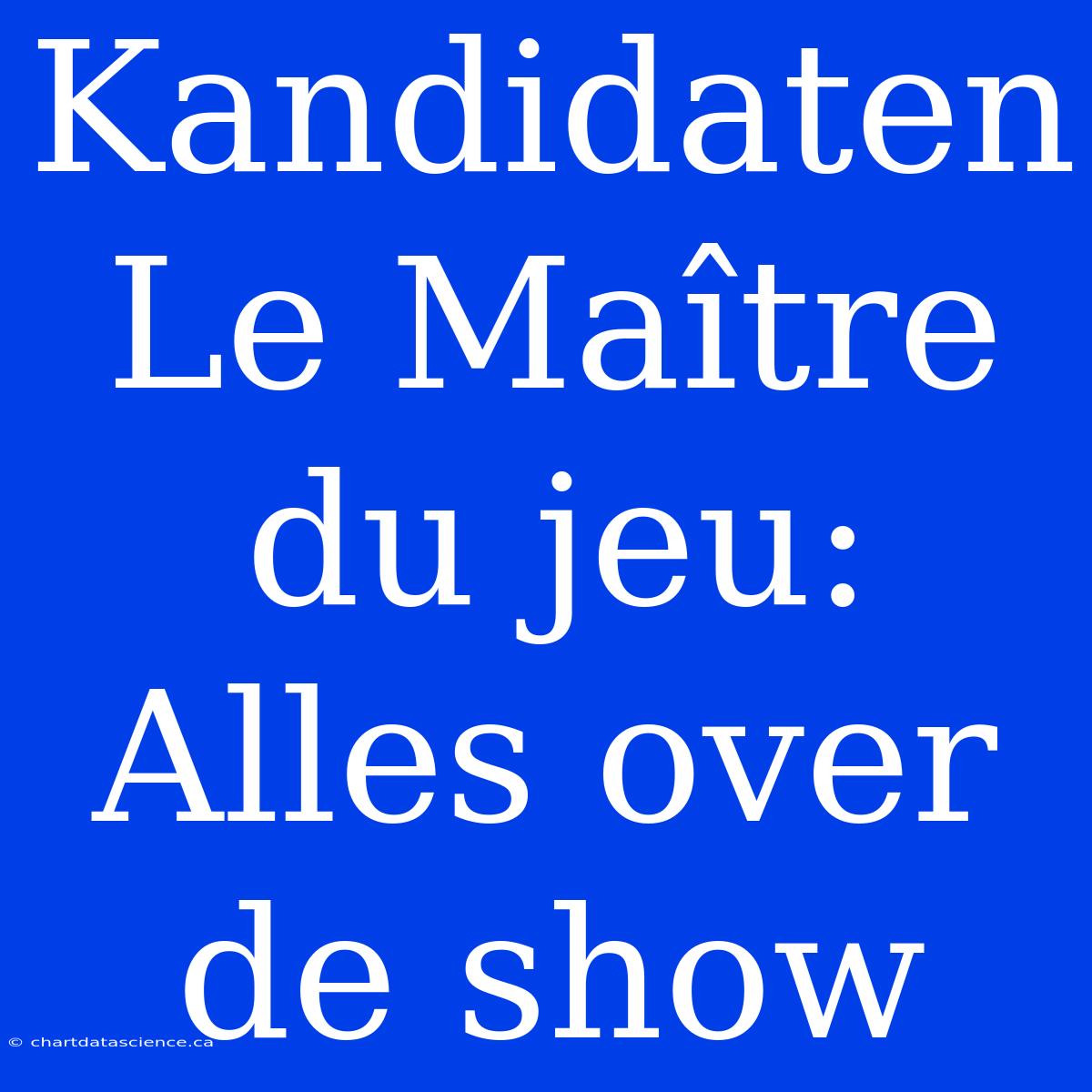 Kandidaten Le Maître Du Jeu: Alles Over De Show