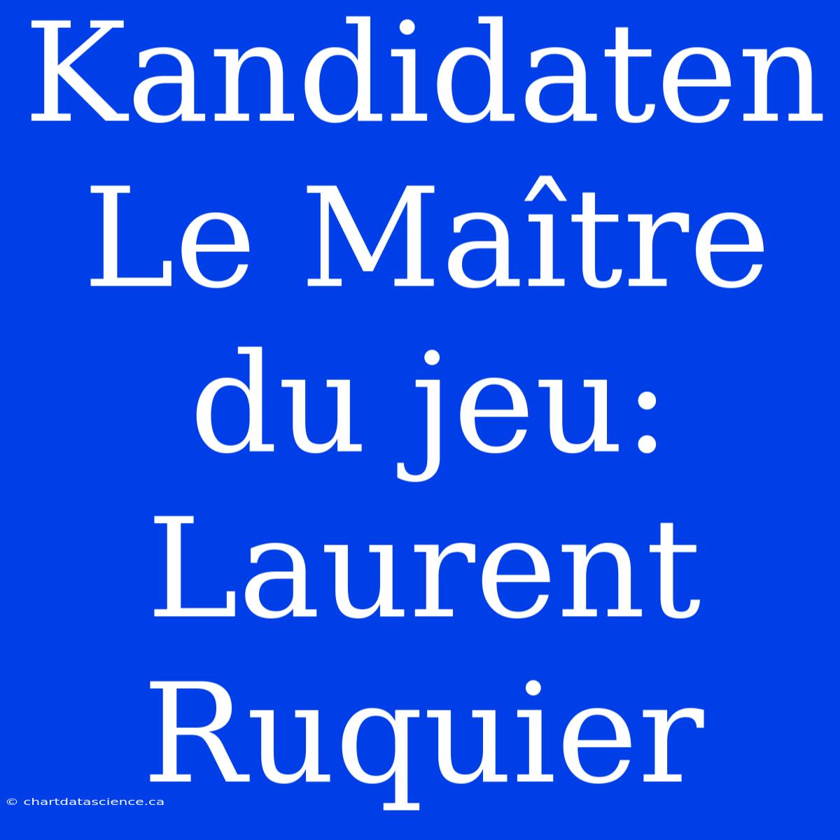 Kandidaten Le Maître Du Jeu: Laurent Ruquier