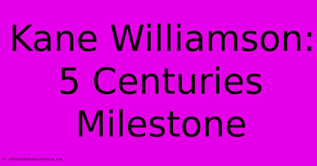 Kane Williamson: 5 Centuries Milestone