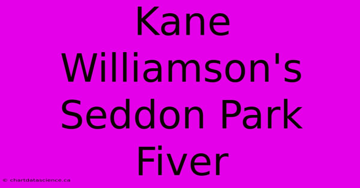 Kane Williamson's Seddon Park Fiver