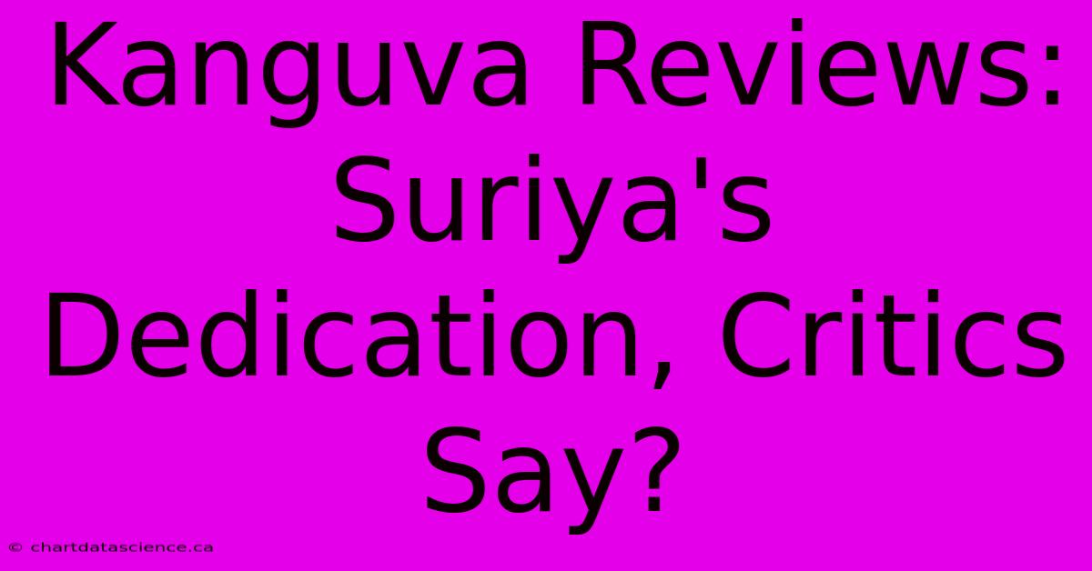 Kanguva Reviews: Suriya's Dedication, Critics Say?