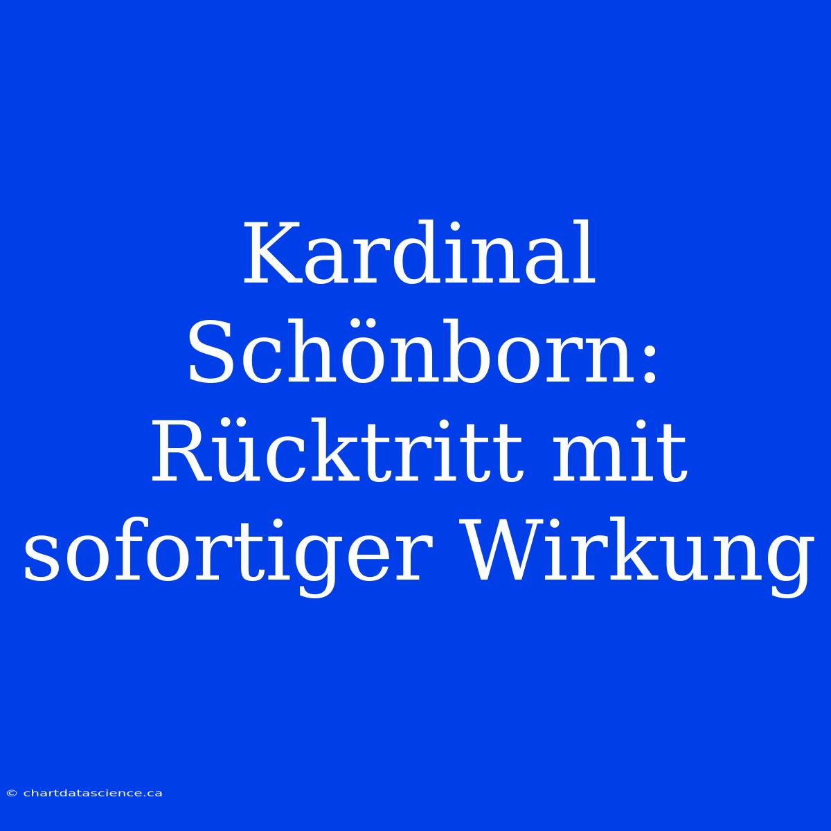 Kardinal Schönborn: Rücktritt Mit Sofortiger Wirkung