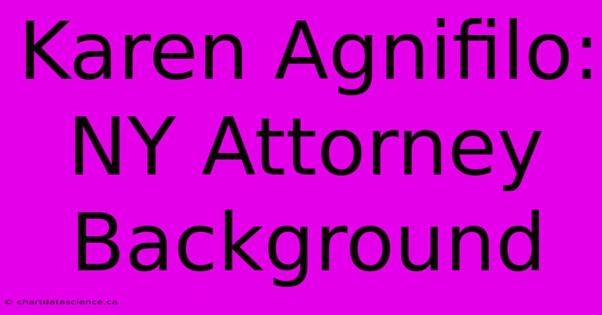 Karen Agnifilo:  NY Attorney Background