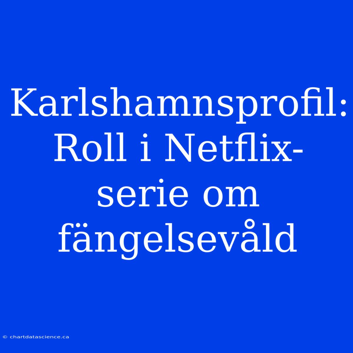 Karlshamnsprofil: Roll I Netflix-serie Om Fängelsevåld