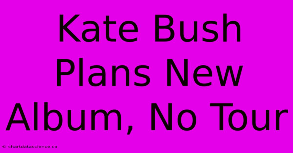 Kate Bush Plans New Album, No Tour 