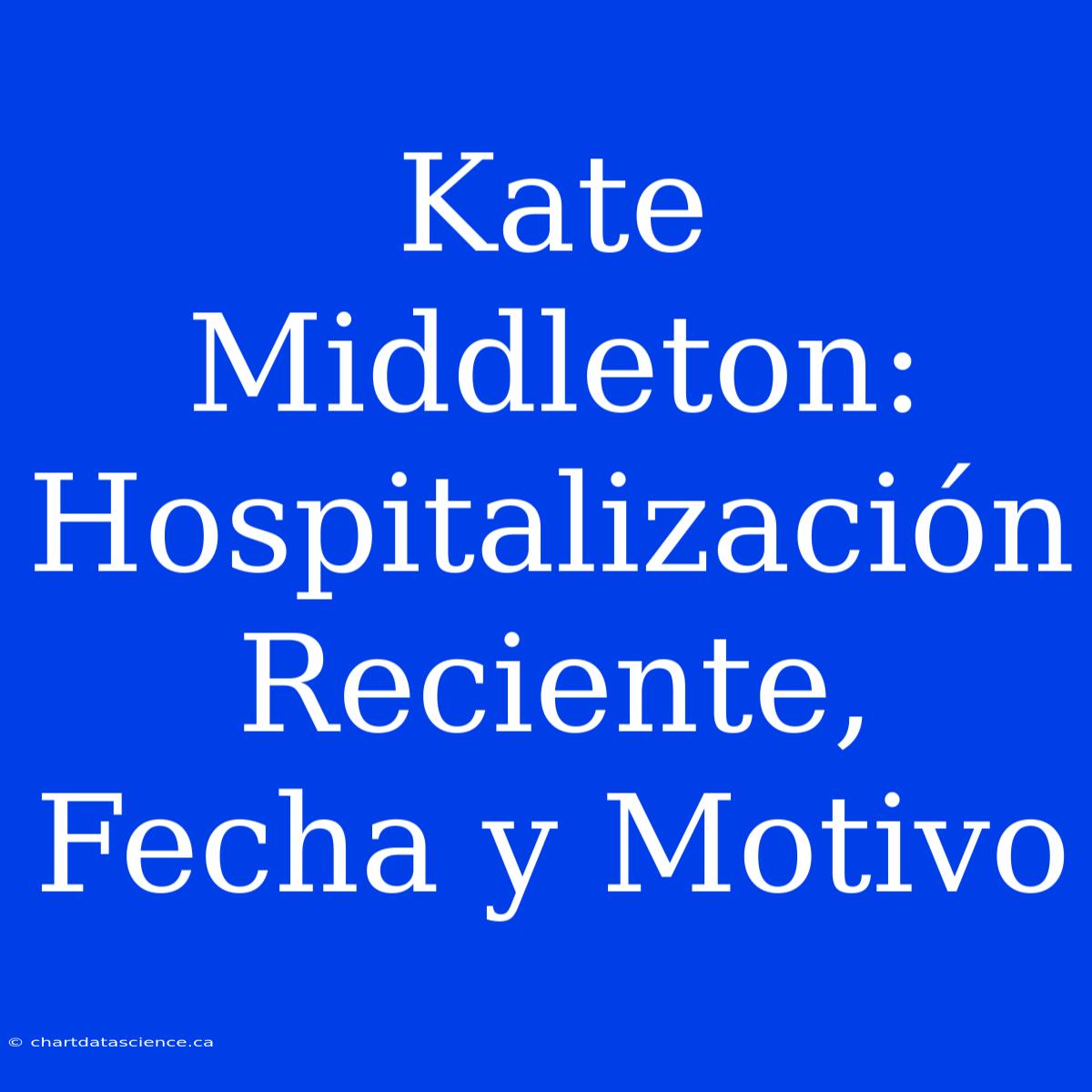 Kate Middleton: Hospitalización Reciente, Fecha Y Motivo