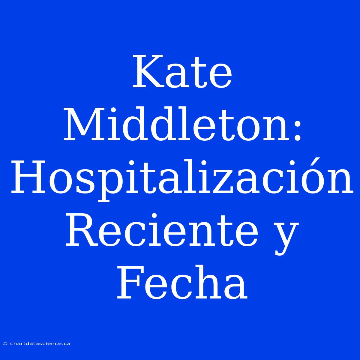 Kate Middleton: Hospitalización Reciente Y Fecha