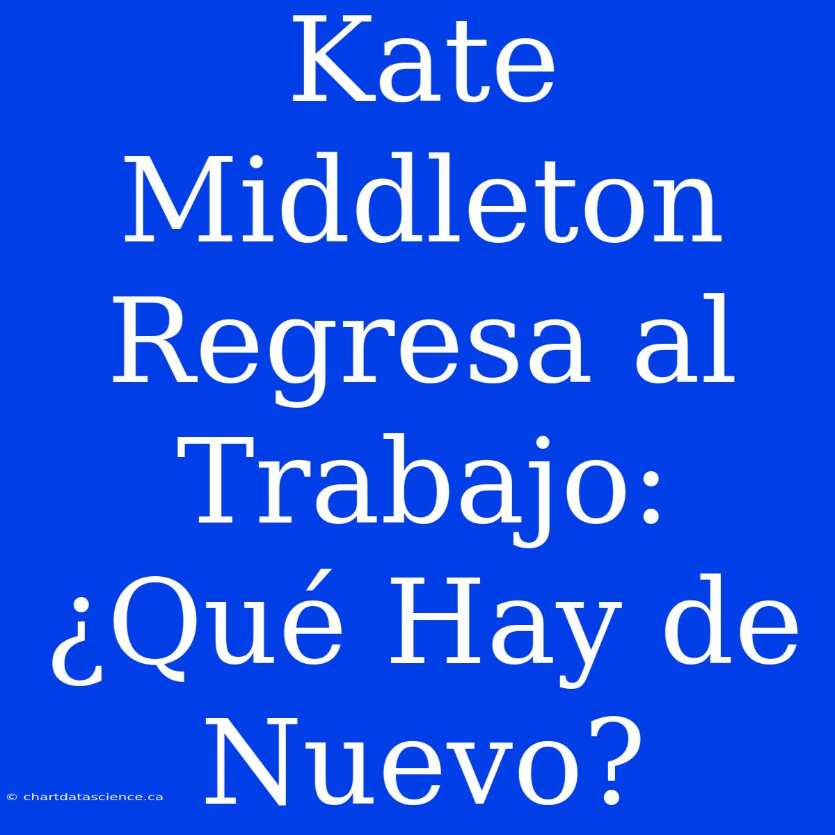 Kate Middleton Regresa Al Trabajo: ¿Qué Hay De Nuevo?