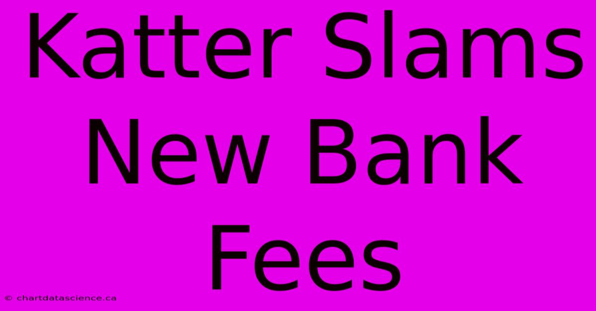 Katter Slams New Bank Fees