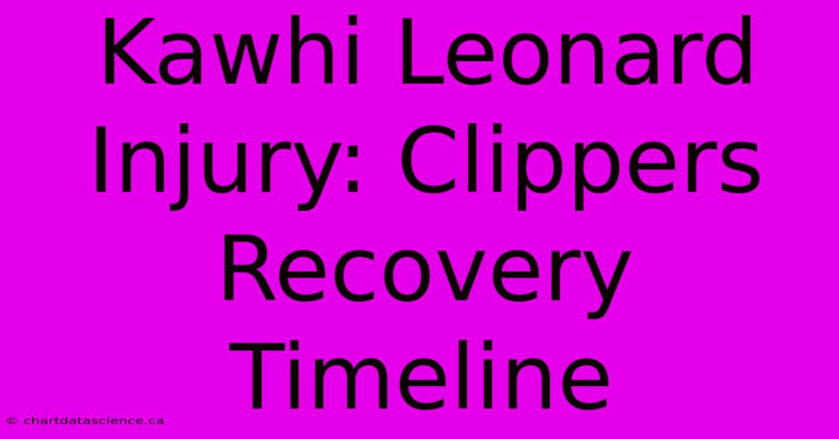 Kawhi Leonard Injury: Clippers Recovery Timeline