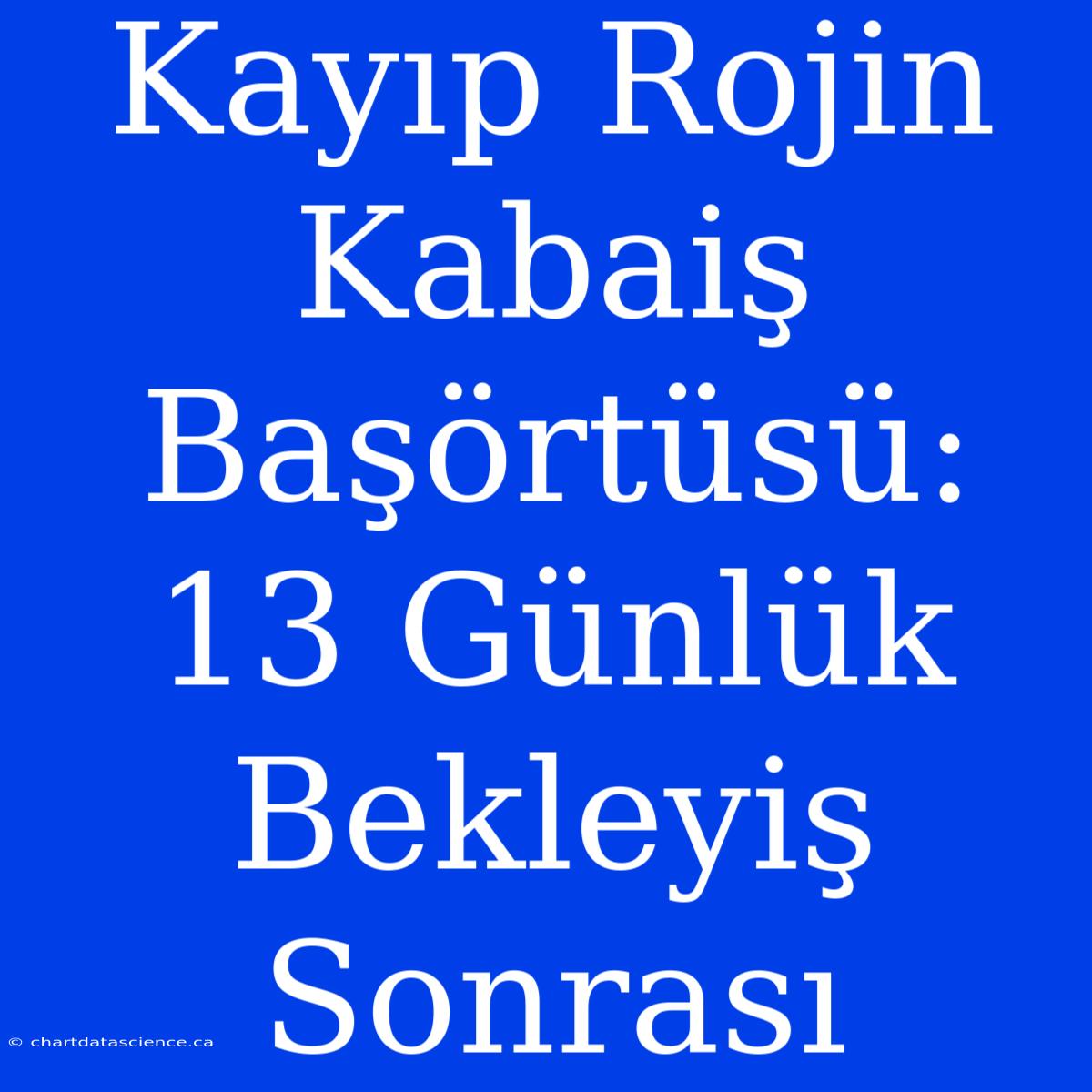 Kayıp Rojin Kabaiş Başörtüsü: 13 Günlük Bekleyiş Sonrası