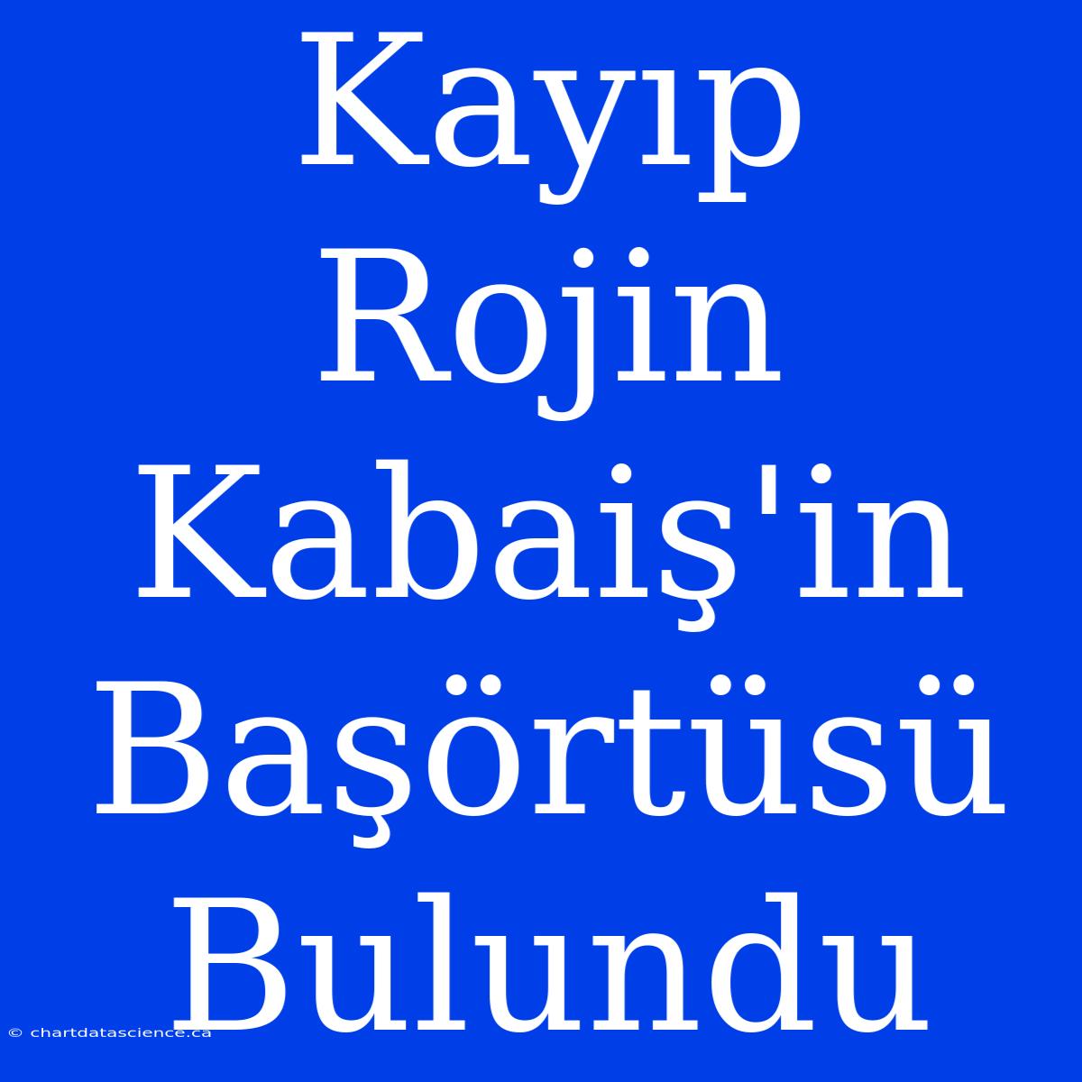 Kayıp Rojin Kabaiş'in Başörtüsü Bulundu