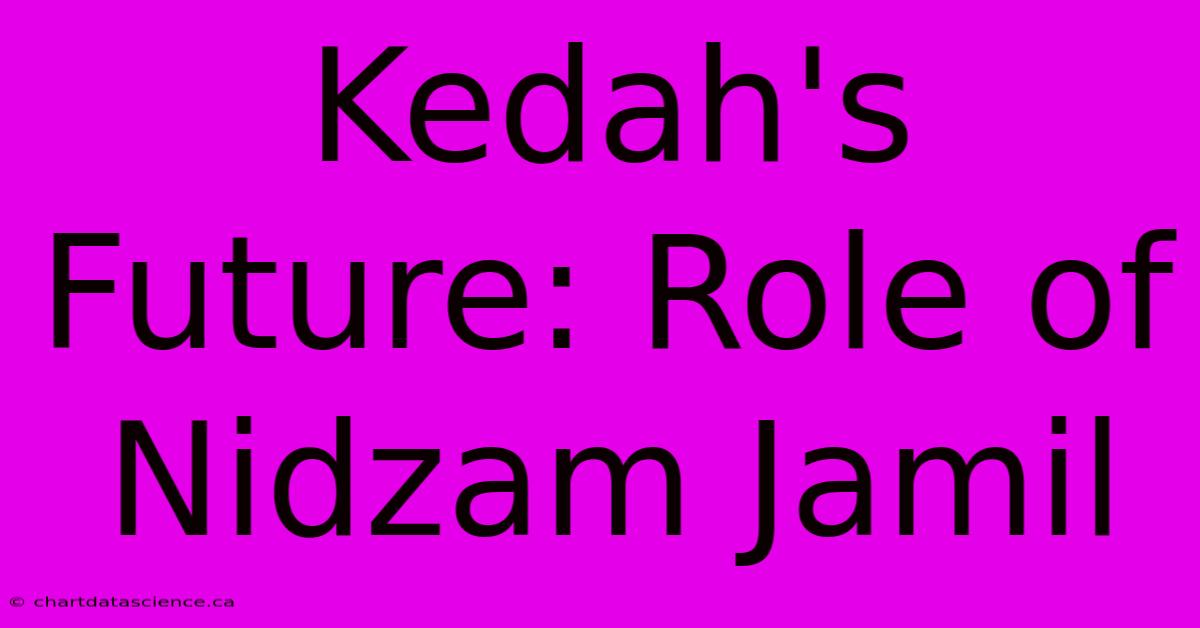 Kedah's Future: Role Of Nidzam Jamil  