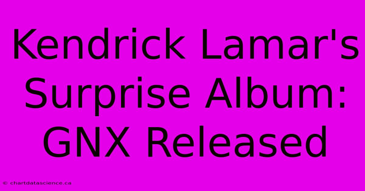 Kendrick Lamar's Surprise Album: GNX Released