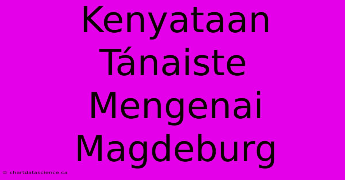 Kenyataan Tánaiste Mengenai Magdeburg