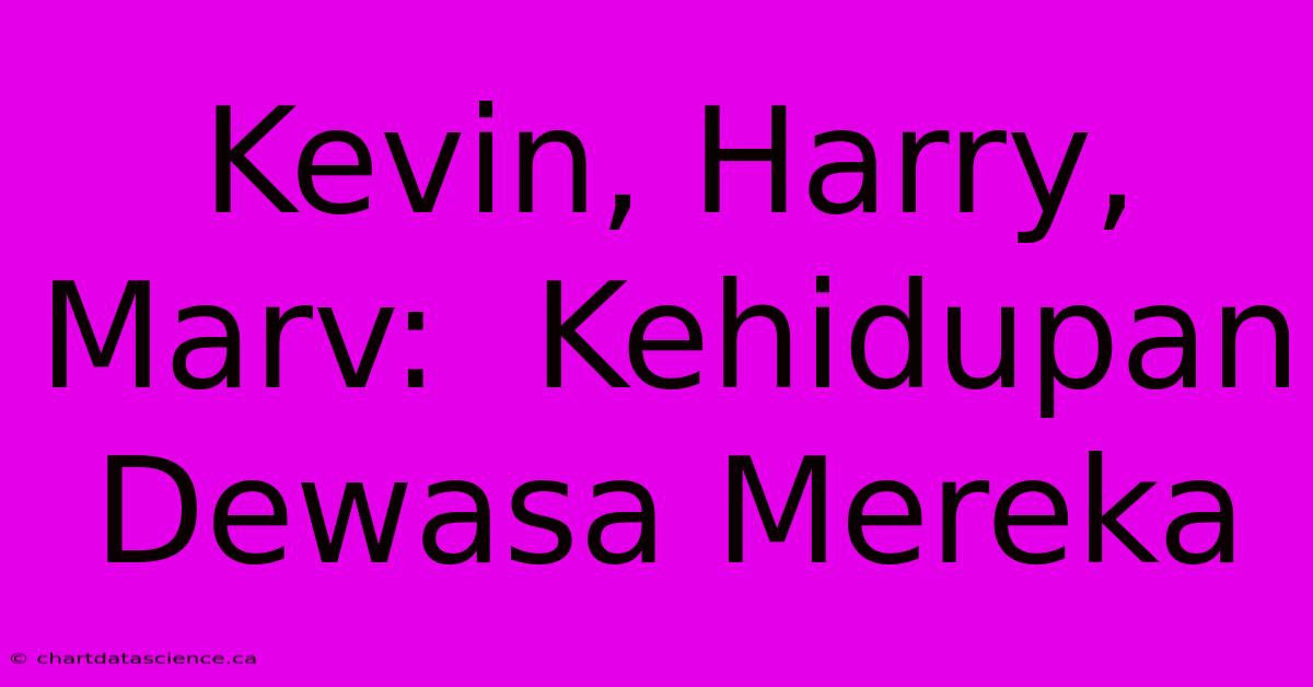 Kevin, Harry, Marv:  Kehidupan  Dewasa Mereka