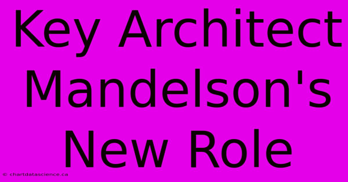 Key Architect Mandelson's New Role