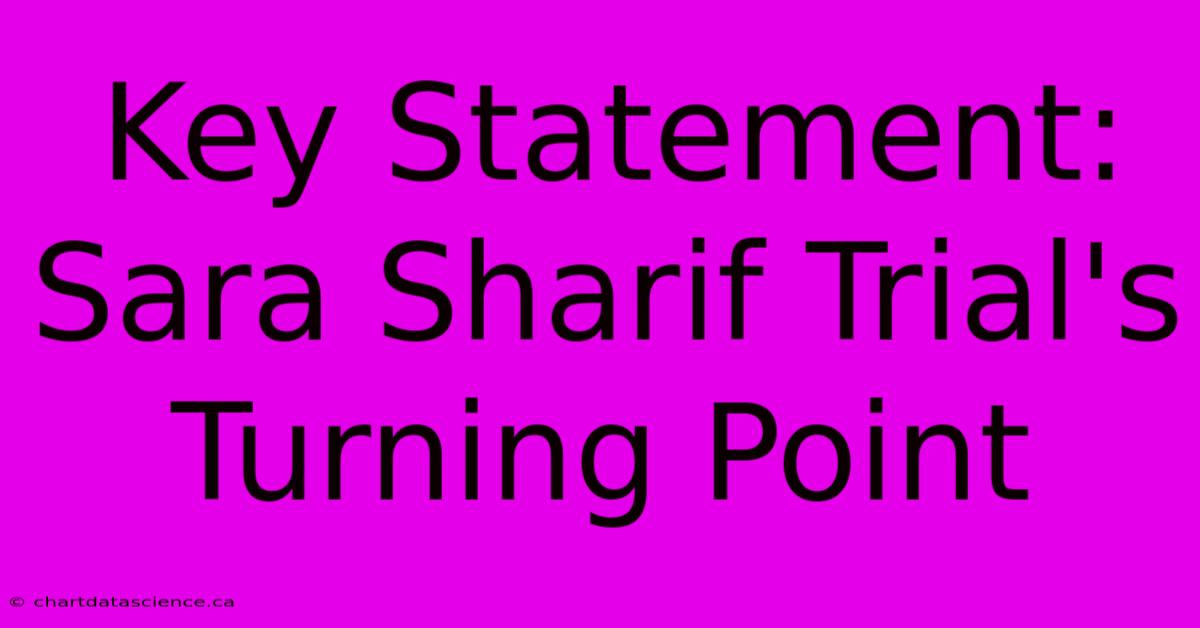 Key Statement: Sara Sharif Trial's Turning Point