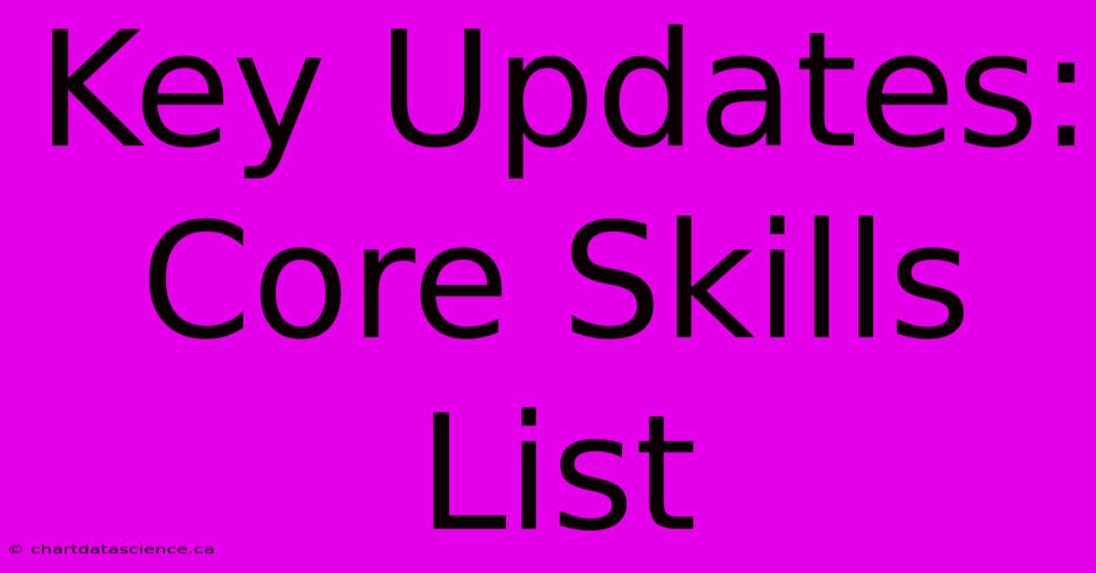 Key Updates: Core Skills List